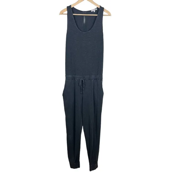 Sundry 2 Jumpsuit Womens Medium‎ Gray Jogger Sleeveless Drawstring Casual Lounge - Image 2