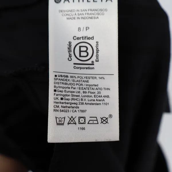 Athleta Pants Womens 8P Black Stretch Slash Pockets Elastic Waist Tapered Leg - Image 4