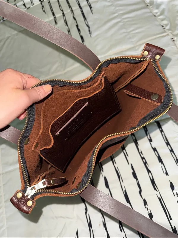 Portland Leather Tote Bag in Dark Brown - Classic Everyday Carry - Image 3