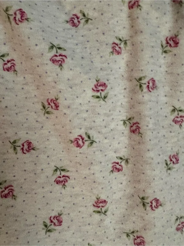 Source Unknown Cream with Pink Floral Pajama Pants - Image 3