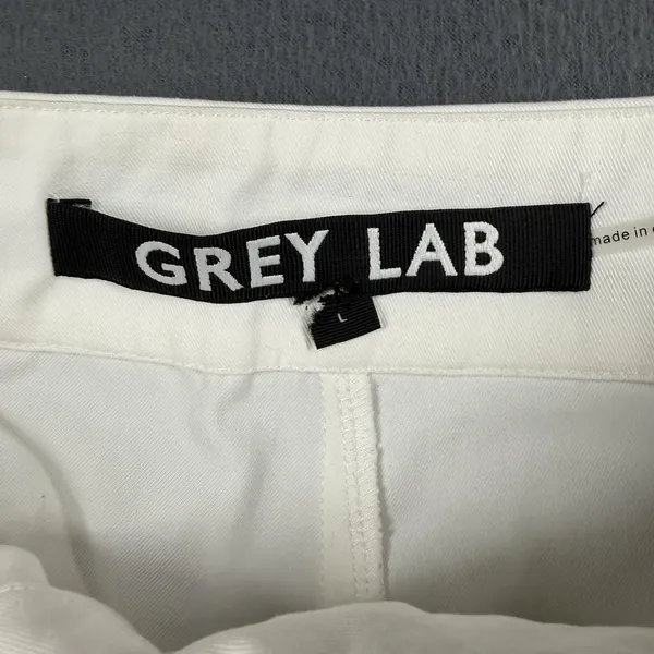 Grey Lab Cargo Pants Womens L White Wide Leg Cotton Twill Utility Pockets Casual - Image 4