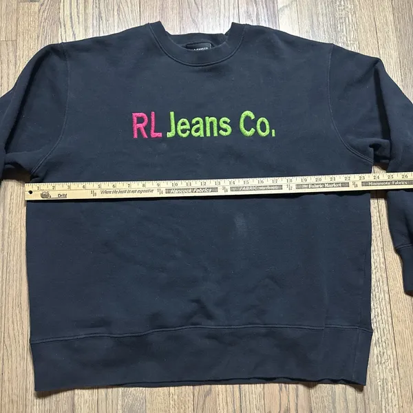 Vintage Polo Ralph Lauren Jeans Sweatshirt Women's SZ M/L Y2K USA Spell Out - Image 6