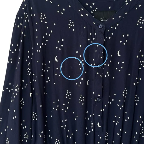 Rails Juliette‎ Navy Galaxy Long Sleeve Drop Waist Mini Dress Celestial Chic L - Image 4