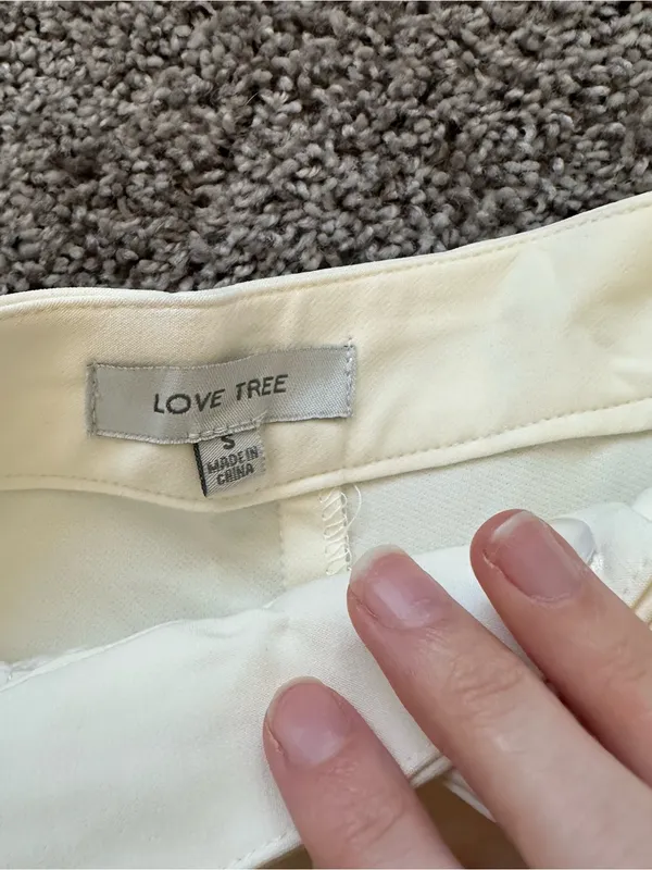 Love Tree Cream High-Waist Tailored Shorts - Image 5