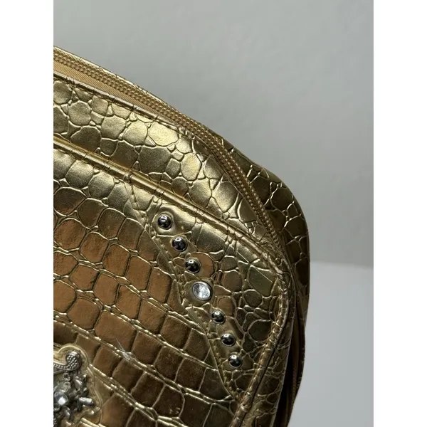 Montana West Bible Bag Gold Faux Diamonds Cross Spiritual Faith Church Study Zip - Image 4