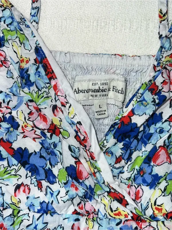 Vintage Abercrombie & Fitch Y2K Cotton A Line Dress Womens S 2000s Sundress - Image 5