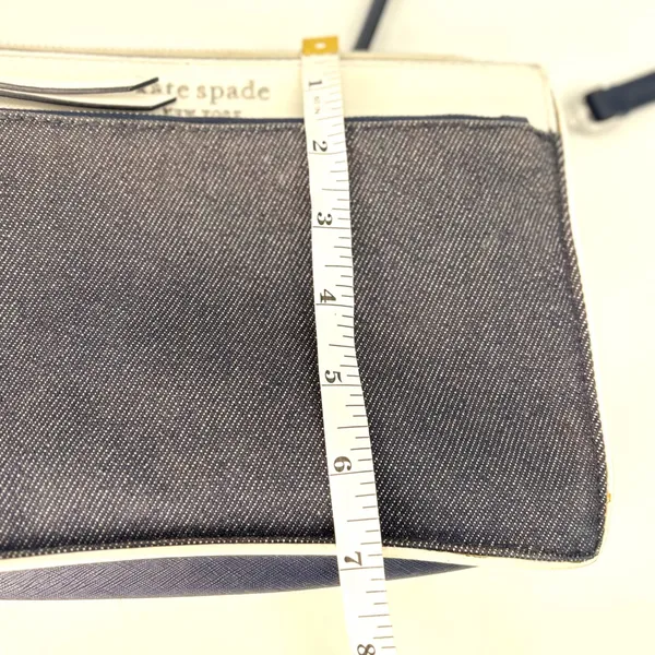 Kate Spade Cameron Crossbody Bag Women Navy White Denim Colorblock Leather Purse - Image 9