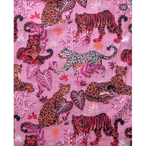 Printfresh Tiger Leopard Print Midi Dress Womens Pink Small - Image 12