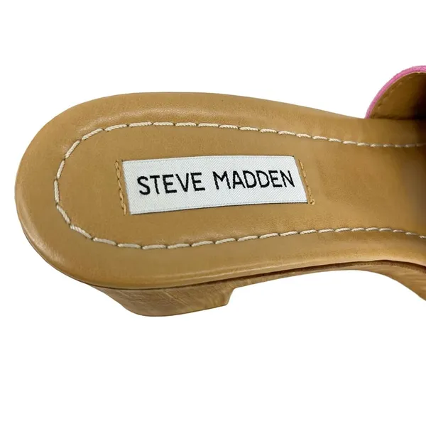 Steve Madden Neon Pink Block Heels Slides Sandals 9 Platform y2k - Image 6