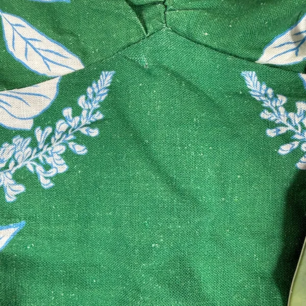 Farm Rio Green Blue Floral Pineapple Linen Mini Dress XXS NWT Ruched Puff Sleeve - Image 4