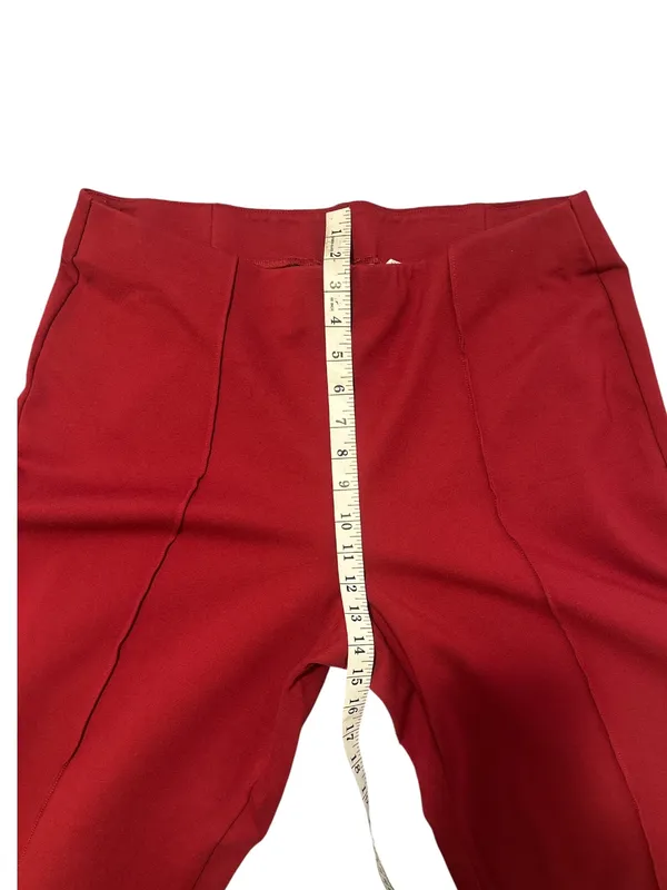Rafaella Comfort Red Front Seam Pull On Pants 16 Stretch Pintuck Trouser - Image 6