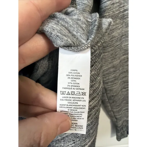 LL Bean Pullover Top Womens Large Gray Space Dye Long Sleeve Tunic 511671 - Image 7