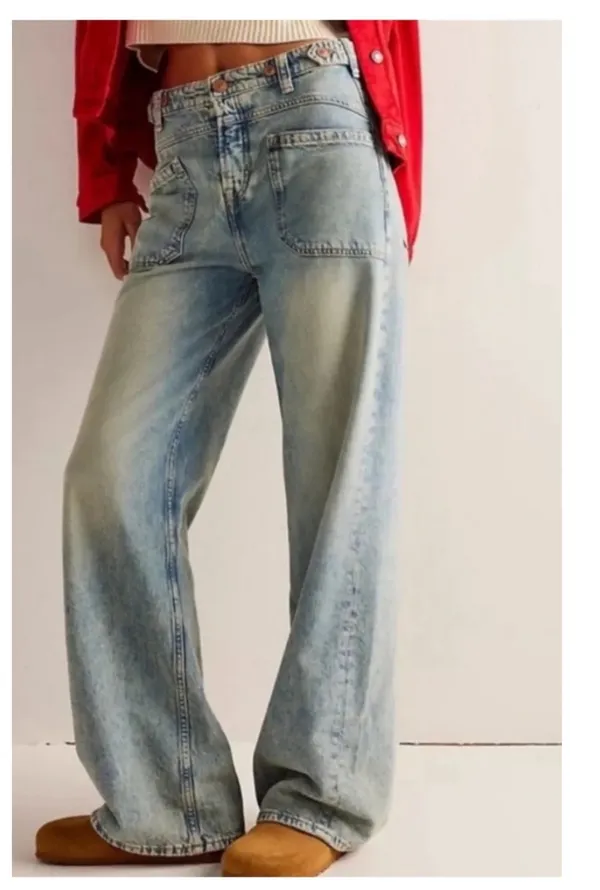 NEW Free People We the Free Palmer Cuffed Baggy Jeans Size 27 - Image 13