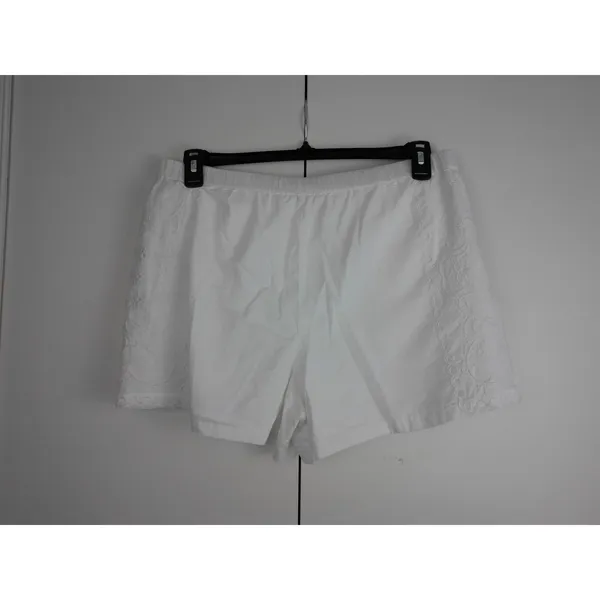 Madewell Cotton Eyelet Embroidered Pull On Shorts White‎ Coastal Summer L NWOT - Image 3