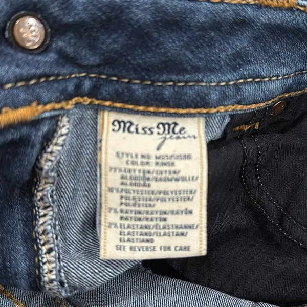 MISS ME Women's Plain Stretch Crop Skinny Zip Ankle‎ Jeans Mid Rise Blue Size 29 - Image 9