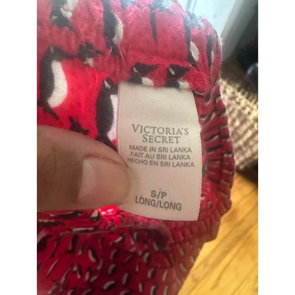 Victoria’s Secret Penguin PJ Set S Red Pants Cozy - Image 3