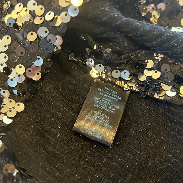 Brand new black/silver sequins mini dress size Large Black - Image 8