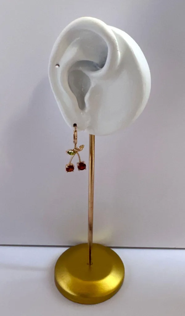 Cherry Dangle Drop Earrings for Women Gold - Image 5