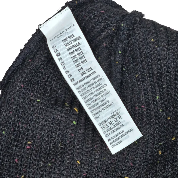 American Eagle Outfitters Mens Womens Black Speckled Knit Beanie Hat‎ One Size - Image 6