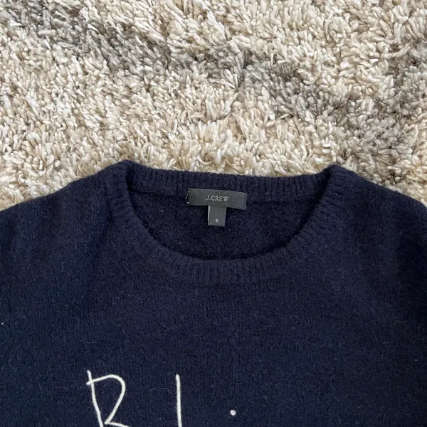 GUC J. CREW Bliss Wool Blend Navy Sweater - Image 5
