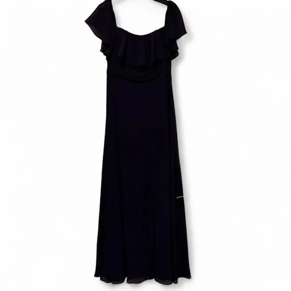 Blue Maxi Formal Dress 8 Ruffle Sleeve Off Shoulder HOCO Eveningwear Wedding - Image 2