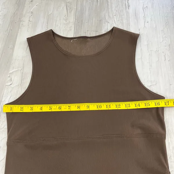 Brown Sleeveless Stretch Lightweight Plain Basic Midi Dress 9/10 Size undefined - Image 6