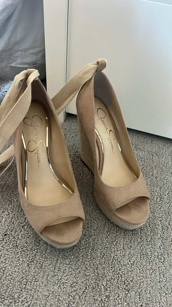 Spring Jessica Simpson tweed wedge heels - Image 2