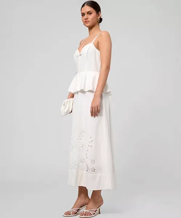 Rachel Roy White Peplum V-neck Maxi Dress - Image 2