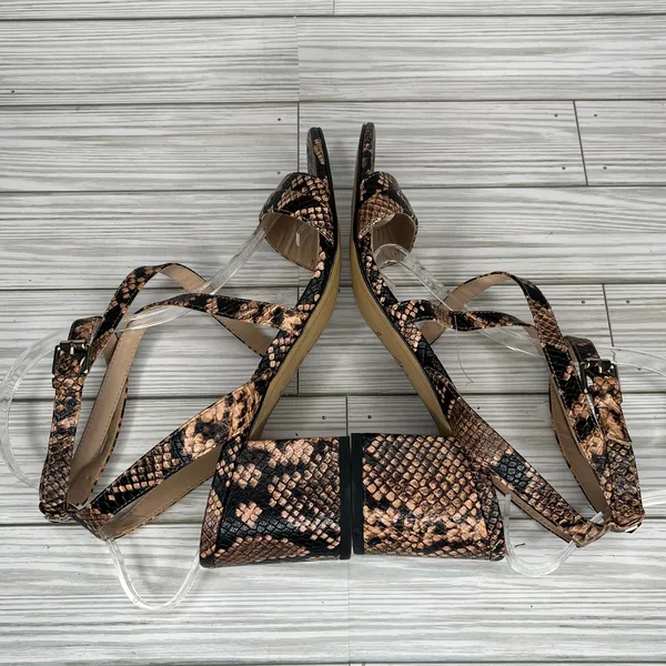Sam Edelman Women's Snake Print Sammy Block‎ Heel Strappy Sandals Size 8.5 - Image 3