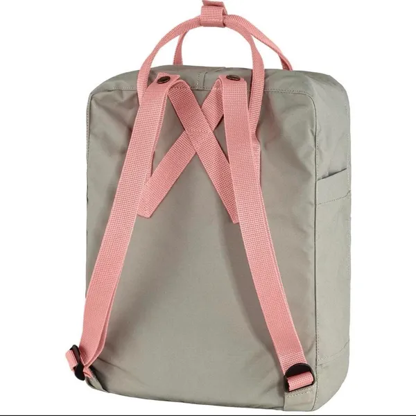 Fjällräven Kanken Mini Backpack Two Tone Fog Grey Pink Preppy School Travel Festival Hiking Outdoor Gorpcore Vinylon Water-Resistant, Classic Design Like New w/ seat pad inserts - Image 2