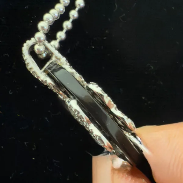 Sterling Silver Dots Chain & Onyx Pendant NWOT - Image 6