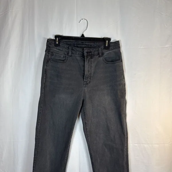 Women’s American Eagle Mom Jean Black Jeans Straight Leg Size 8 Preowned - Image 2