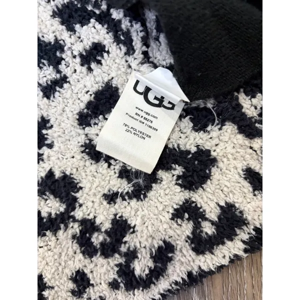 UGG Leopard Print Cardigan Womens Small Cozy Open Front Sweater - Image 9