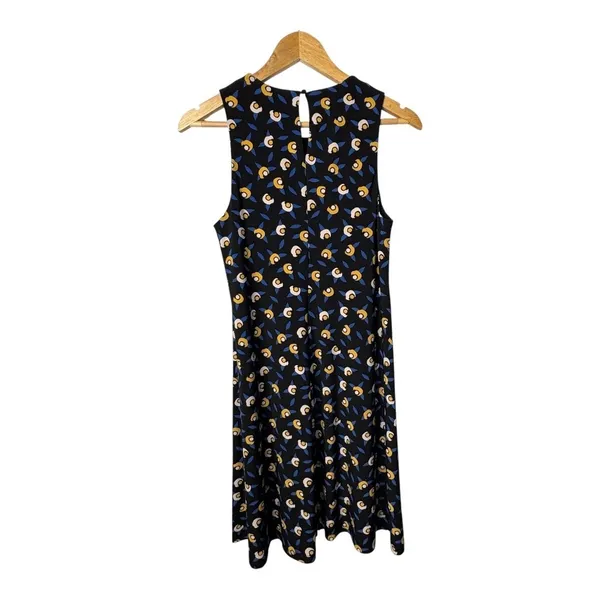 Anne Klein Trapeze Dress Small Black Floral Sleeveless Keyhole‎ Stretch Knit - Image 5