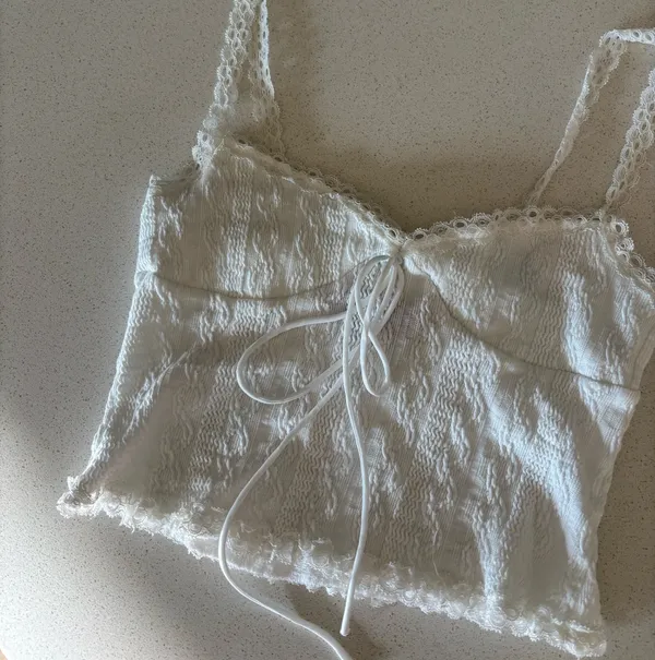 Edikted Tank Top Lace White - Image 2