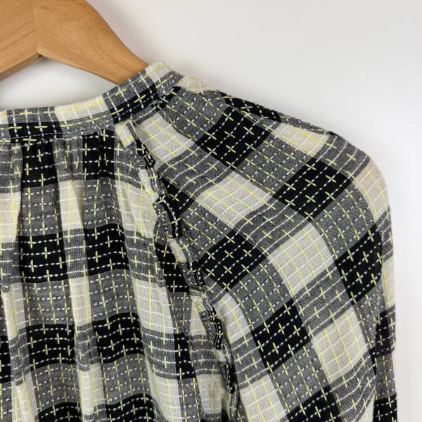 Pilcro Anthropologie Plaid Wool Blend Button Front Blouse Small Boho‎ Academia - Image 3