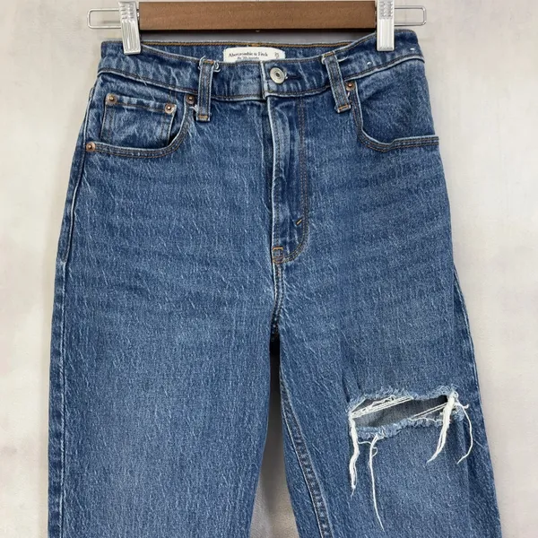 Abercrombie Fitch The 90s‎ Straight Jeans Women 25 0S Distressed Grunge Urban - Image 3