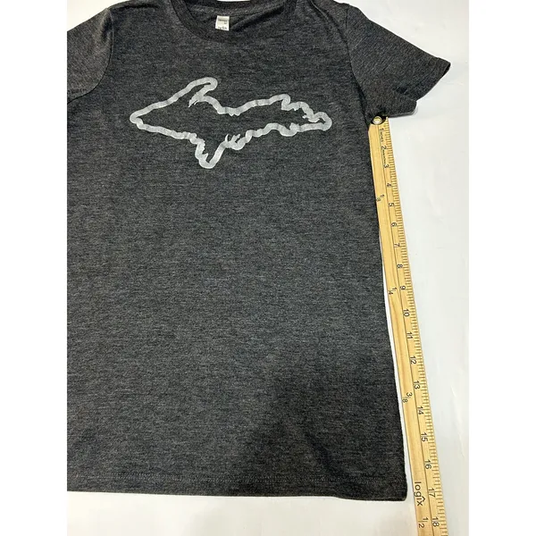 Bella Canvas 6004 Women Juniors L T-Shirt Michigan Upper Peninsula Heather Gray - Image 3