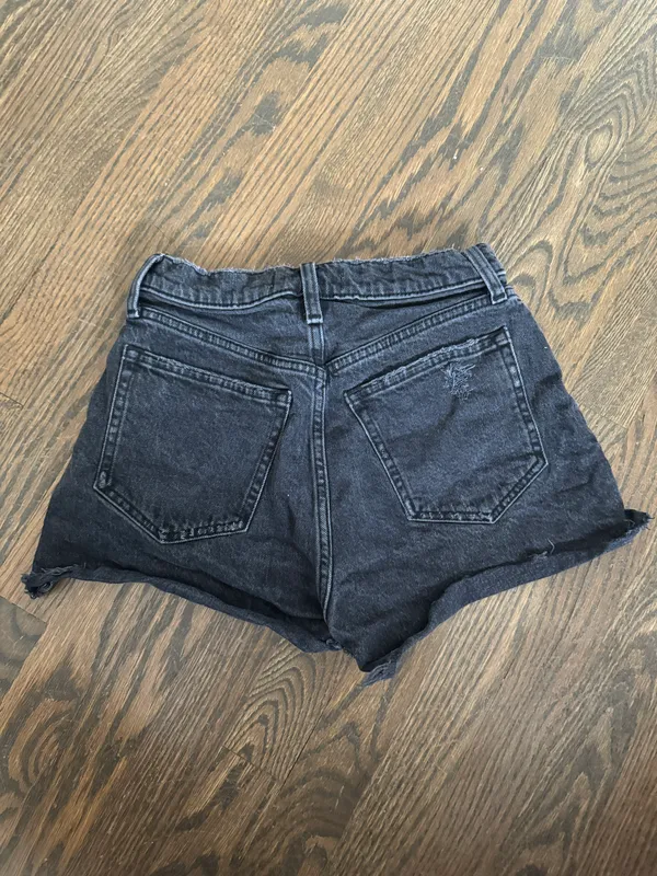 Abercrombie and fitch black Curve Love High Rise waisted Mom Shorts - Image 5