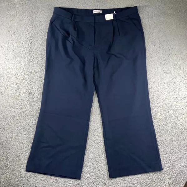 Abercrombie & Fitch Sloane Tailored Pant Women 37 Regular Navy Ultra High Wide‎ - Image 2