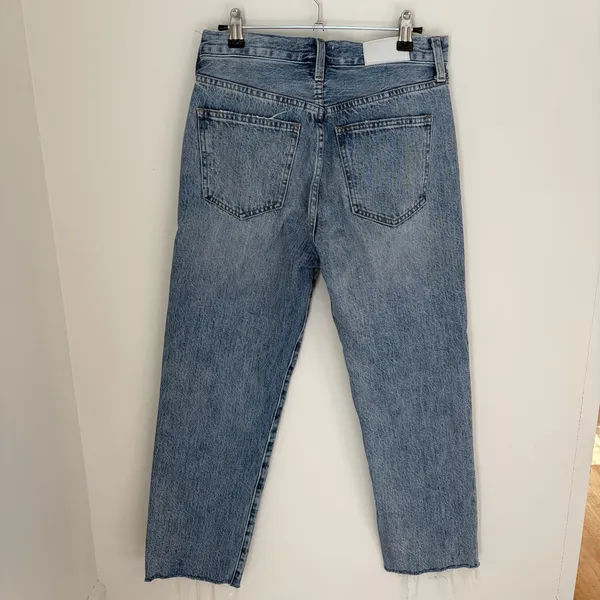Pistola Denim Blue Jeans Sz 27 Distress Raw Hem Capsule VSCO Girl Straight - Image 6