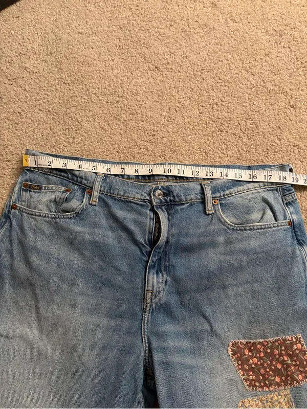 Polo by Ralph Lauren women’s patchwork distress denim slim boyfriend jeans sz 32 - Image 15