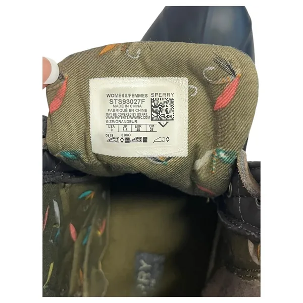 Sperry Saltwater Duck Boots Womens 9 Gray Navy Quilted Rubber Outdoor STS9327F - Image 6