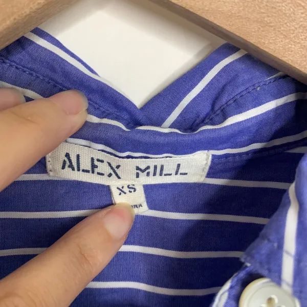 ALEX MILL Kristen Shirtdress in Stripe Mini Button Down XS - Image 11