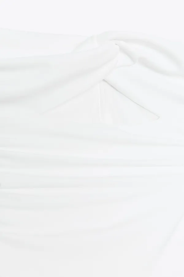 Zara Elegant White Strapless Ruched Evening Gown Dress - Image 3