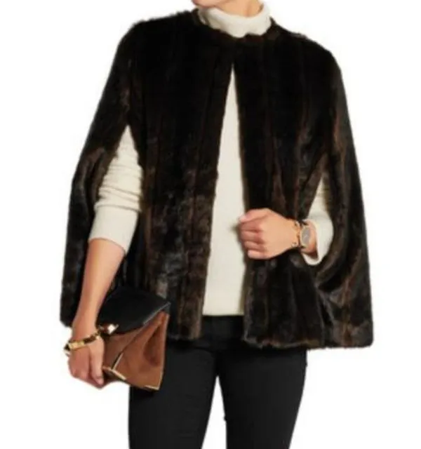 Brown Faux Fur Cape sz M / L - Image 4