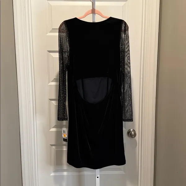City Studio Black Velvet Mesh Sleeve Bodycon Dress Size 2X‎ NWT Whimsigoth Y2K - Image 6
