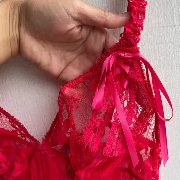 Victoria's Secrets Sexy Little Things Lace Babydoll Lingerie Top Size M A11 - Image 4