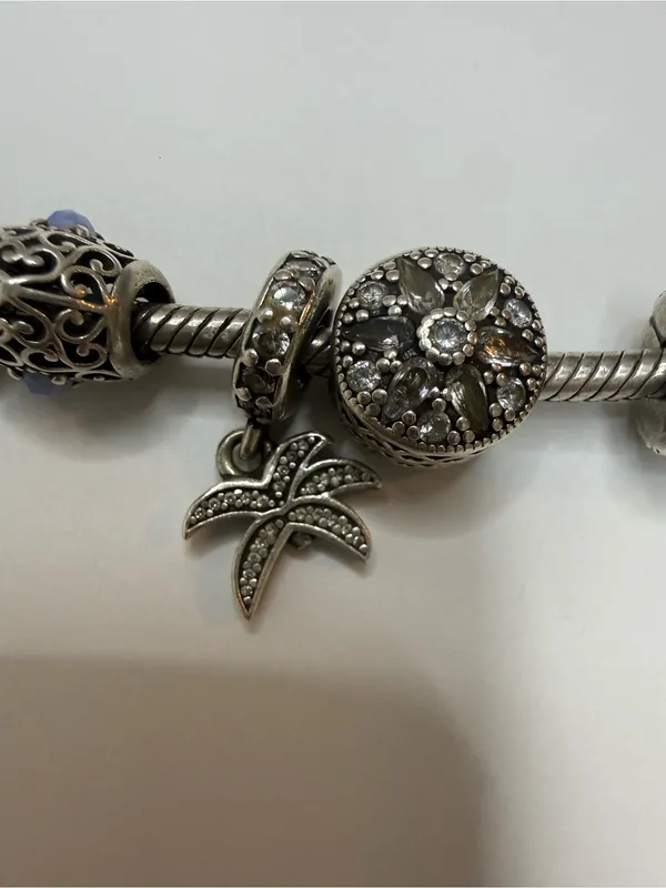 Authentic Pandora Sterling Silver Bracelet with Charm - Image 8
