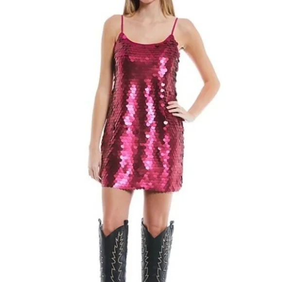 GIANNI BINI Medium Party Dress Pink Fuchsia Date - Image 4